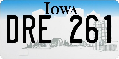 IA license plate DRE261