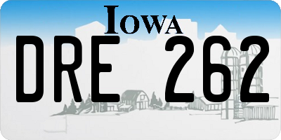 IA license plate DRE262