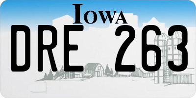 IA license plate DRE263