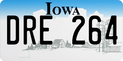 IA license plate DRE264