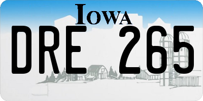 IA license plate DRE265