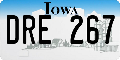 IA license plate DRE267