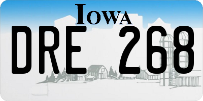 IA license plate DRE268