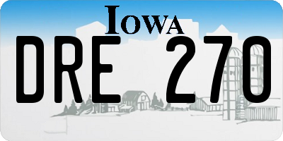 IA license plate DRE270