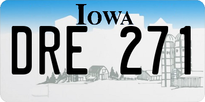 IA license plate DRE271