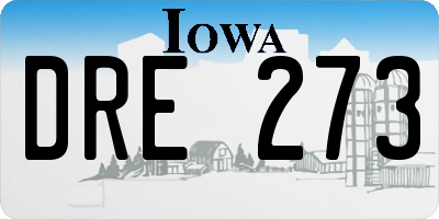 IA license plate DRE273