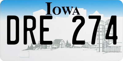 IA license plate DRE274