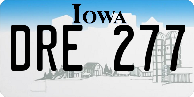 IA license plate DRE277
