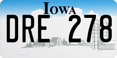 IA license plate DRE278