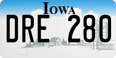 IA license plate DRE280