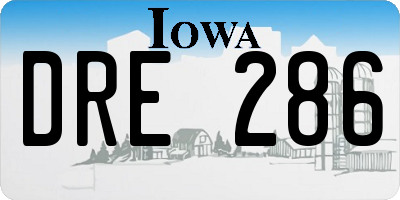 IA license plate DRE286