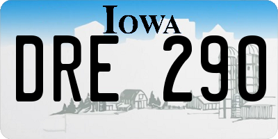 IA license plate DRE290
