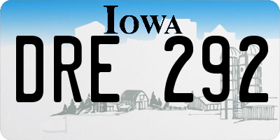 IA license plate DRE292