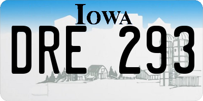 IA license plate DRE293