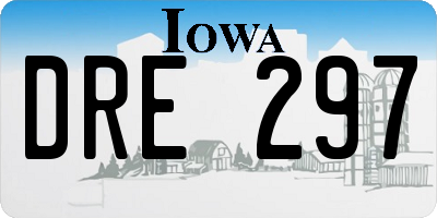 IA license plate DRE297