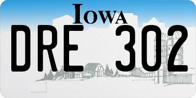 IA license plate DRE302