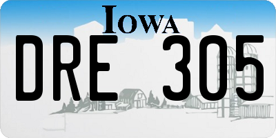 IA license plate DRE305