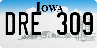 IA license plate DRE309