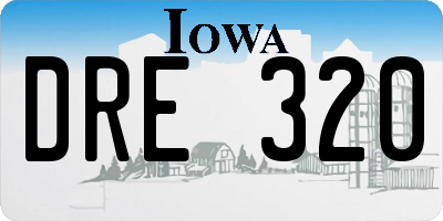 IA license plate DRE320