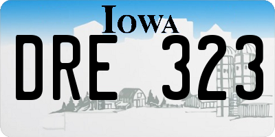 IA license plate DRE323