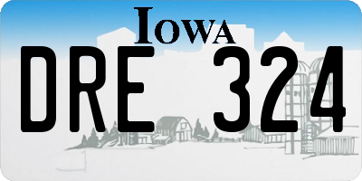 IA license plate DRE324