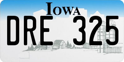 IA license plate DRE325
