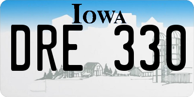 IA license plate DRE330