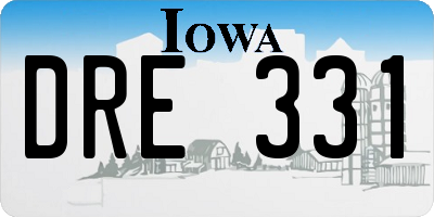 IA license plate DRE331