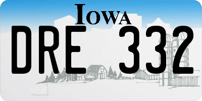 IA license plate DRE332