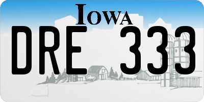 IA license plate DRE333