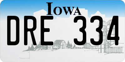 IA license plate DRE334