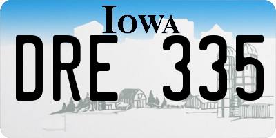 IA license plate DRE335