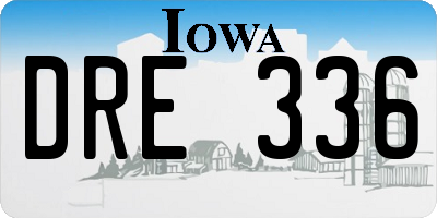 IA license plate DRE336