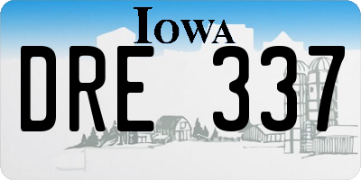 IA license plate DRE337