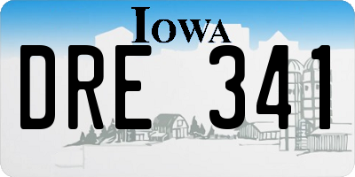 IA license plate DRE341