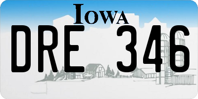 IA license plate DRE346