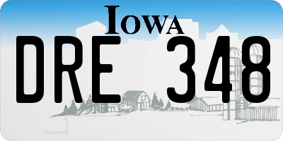 IA license plate DRE348