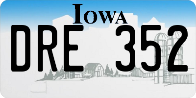 IA license plate DRE352