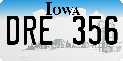 IA license plate DRE356
