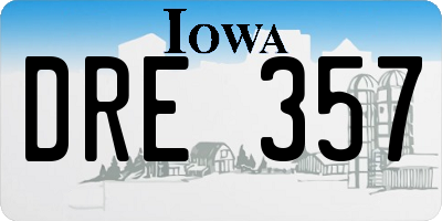 IA license plate DRE357