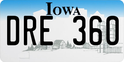 IA license plate DRE360
