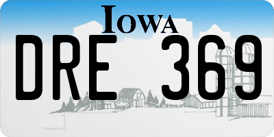 IA license plate DRE369