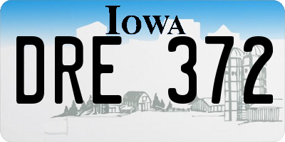 IA license plate DRE372