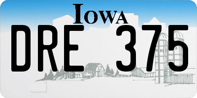 IA license plate DRE375