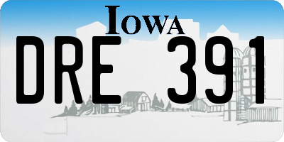 IA license plate DRE391