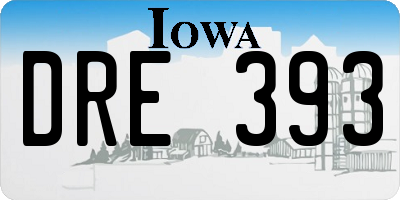 IA license plate DRE393