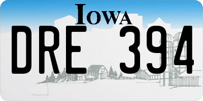 IA license plate DRE394
