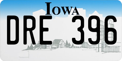 IA license plate DRE396