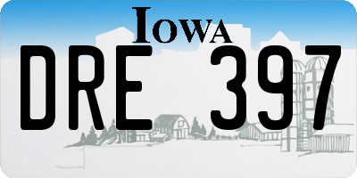 IA license plate DRE397