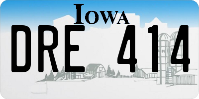IA license plate DRE414